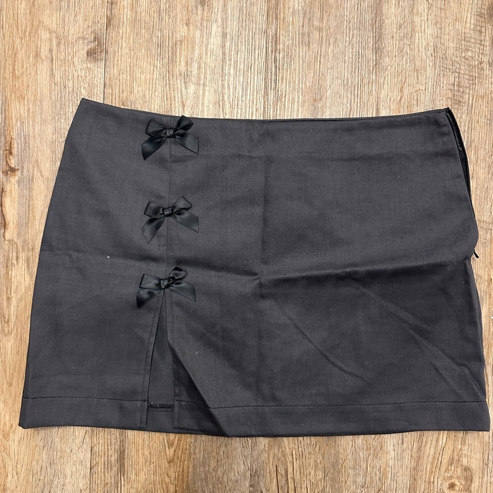 Rokit Elegant Black Mini Skirt with Bow Details